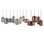 M6194 Jarras Pendant 30cm Round 1 Light Chrome / Ash Grey Glass