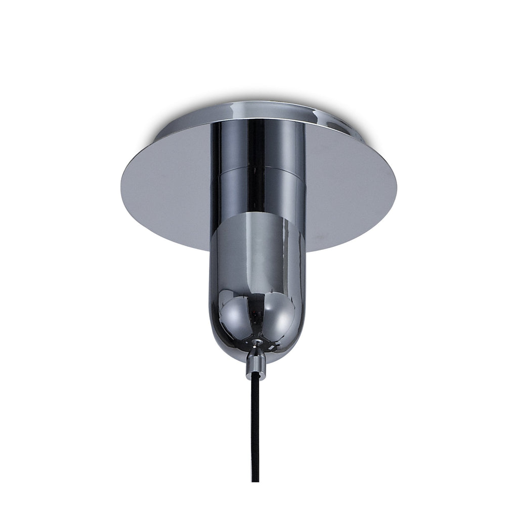 M6194 Jarras Pendant 30cm Round 1 Light Chrome / Ash Grey Glass