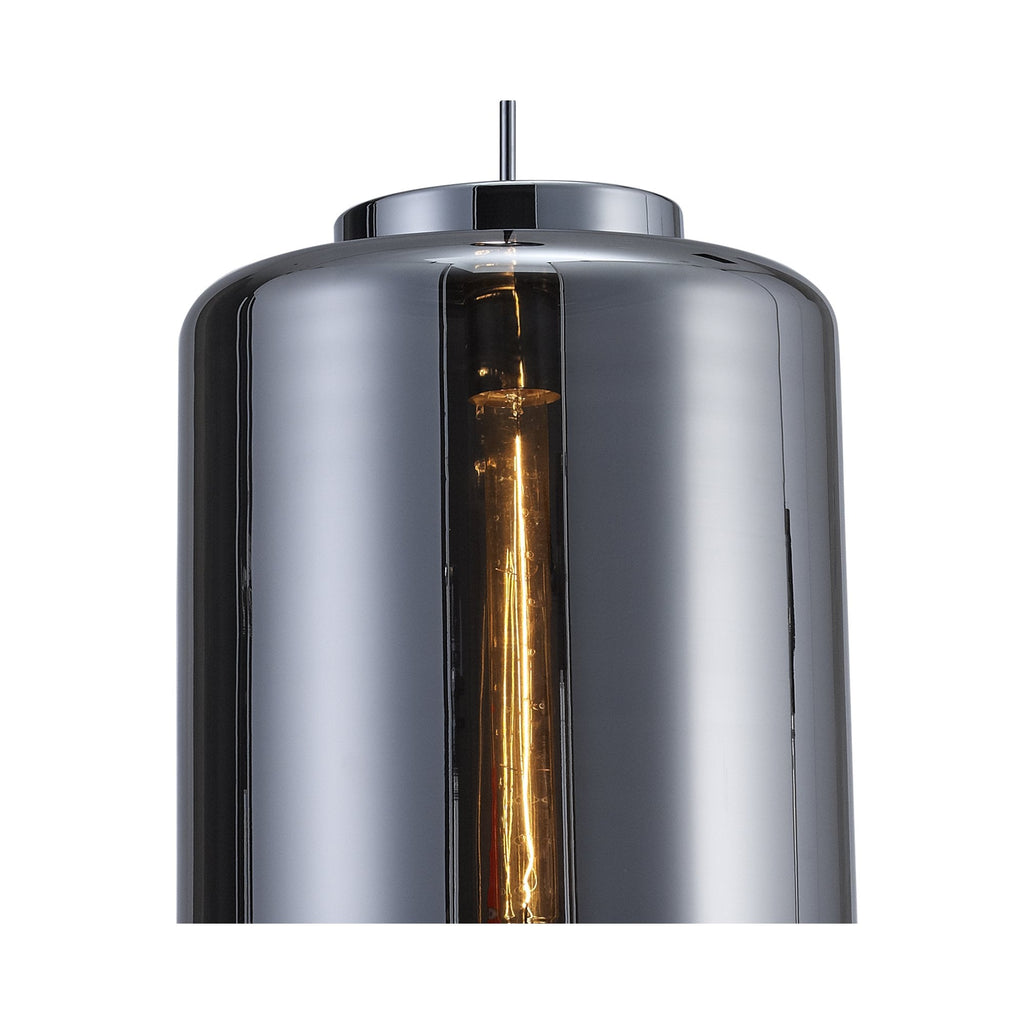 M6194 Jarras Pendant 30cm Round 1 Light Chrome / Ash Grey Glass