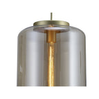 M6195 Jarras Pendant 30cm Round 1 Light Matt Gold / Cognac Glass