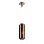M6196 Jarras Pendant 20cm Round 1 Light Copper/Rose Gold Glass