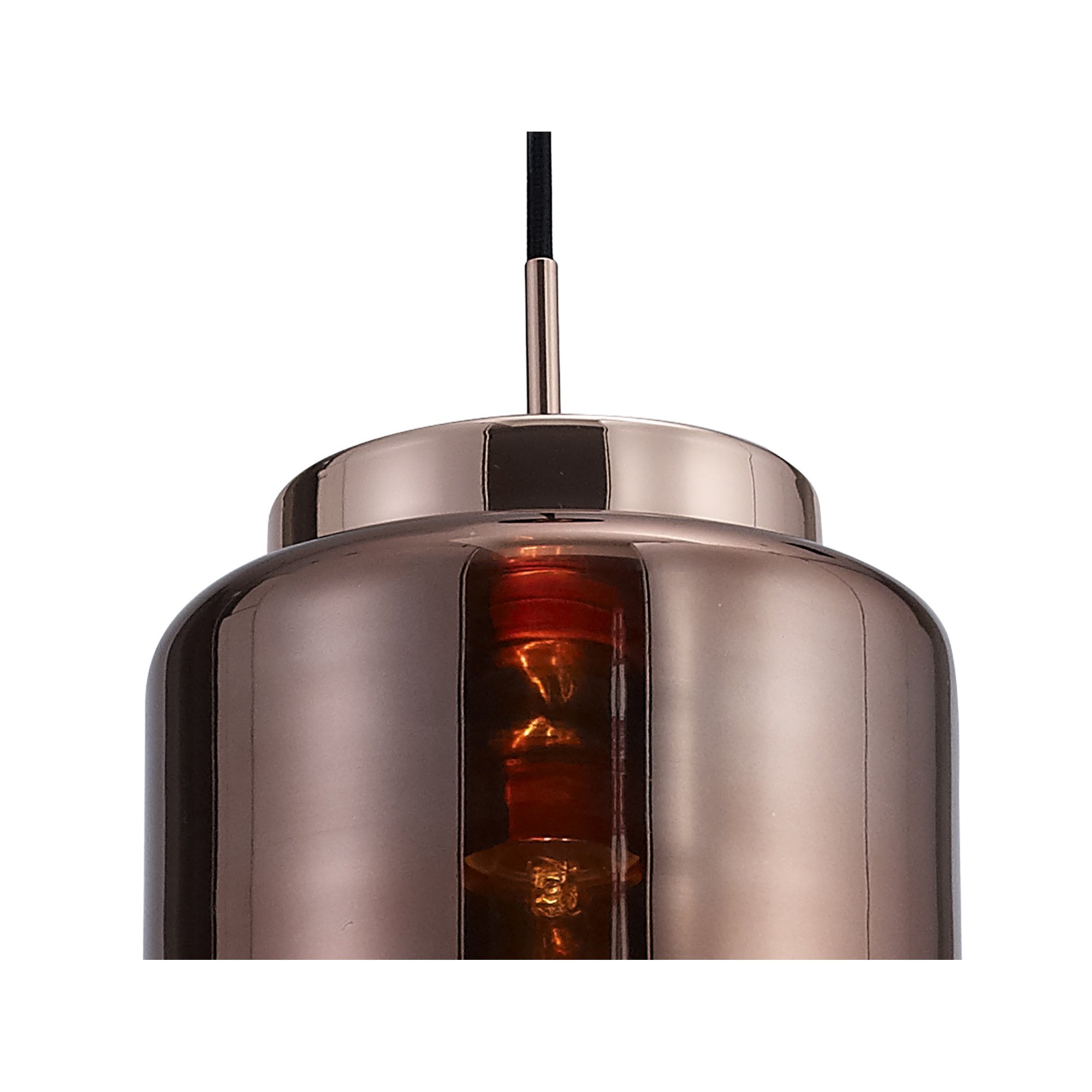 M6196 Jarras Pendant 20cm Round 1 Light Copper/Rose Gold Glass