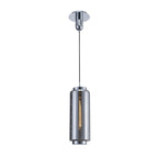 M6197 Jarras Pendant 20cm Round 1 Light Chrome/Ash Grey Glass