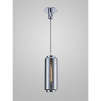 M6197 Jarras Pendant 20cm Round 1 Light Chrome/Ash Grey Glass