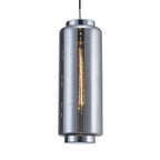 M6197 Jarras Pendant 20cm Round 1 Light Chrome/Ash Grey Glass
