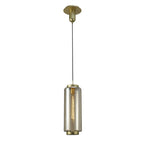 M6198 Jarras Pendant 20cm Round 1 Light Matt Gold/Cognac Glass