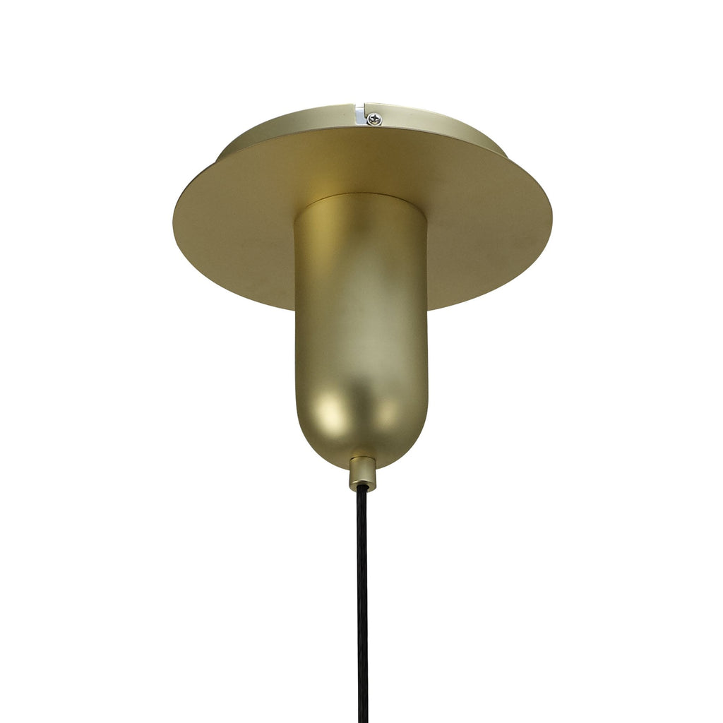 M6198 Jarras Pendant 20cm Round 1 Light Matt Gold/Cognac Glass (S)