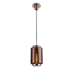M6199 Jarras Pendant 20cm Round 1 Light Copper/Rose Gold Glass (S)