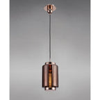 M6199 Jarras Pendant 20cm Round 1 Light Copper/Rose Gold Glass