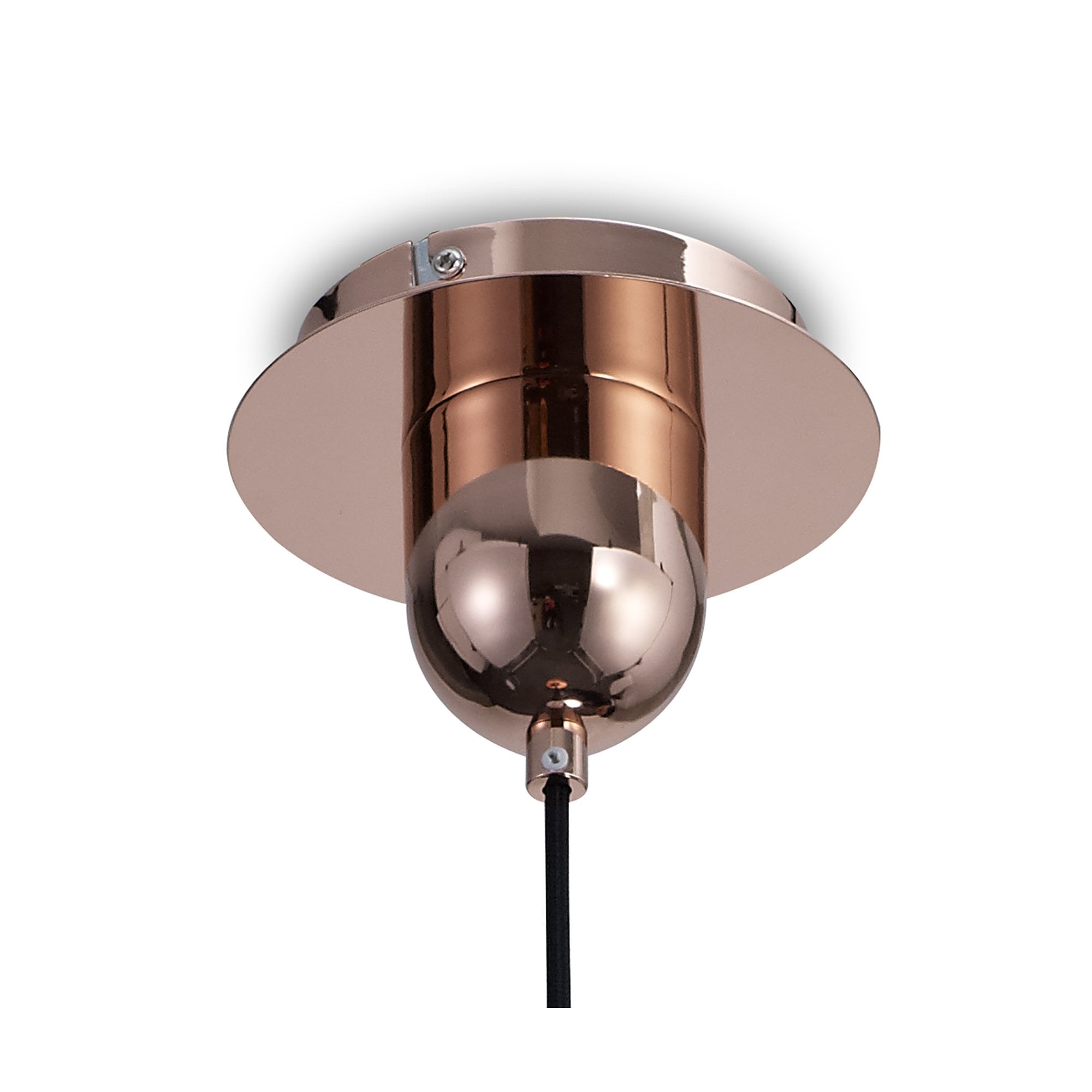 M6199 Jarras Pendant 20cm Round 1 Light Copper/Rose Gold Glass (S)