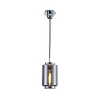 M6200 Jarras Pendant 20cm Round 1 Light Chrome/Ash Grey Glass