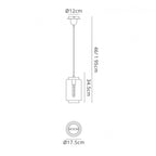 M6200 Jarras Pendant 20cm Round 1 Light Chrome/Ash Grey Glass