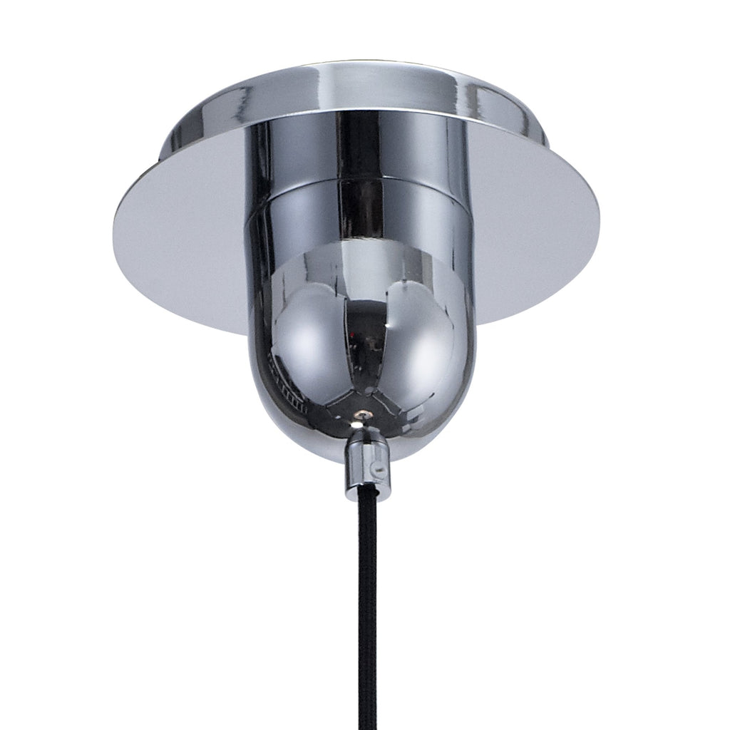 M6200 Jarras Pendant 20cm Round 1 Light Chrome/Ash Grey Glass