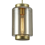 M6201 Jarras Pendant 20cm Round 1 Light Matt Gold/Cognac Glass
