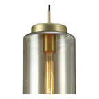 M6201 Jarras Pendant 20cm Round 1 Light Matt Gold/Cognac Glass
