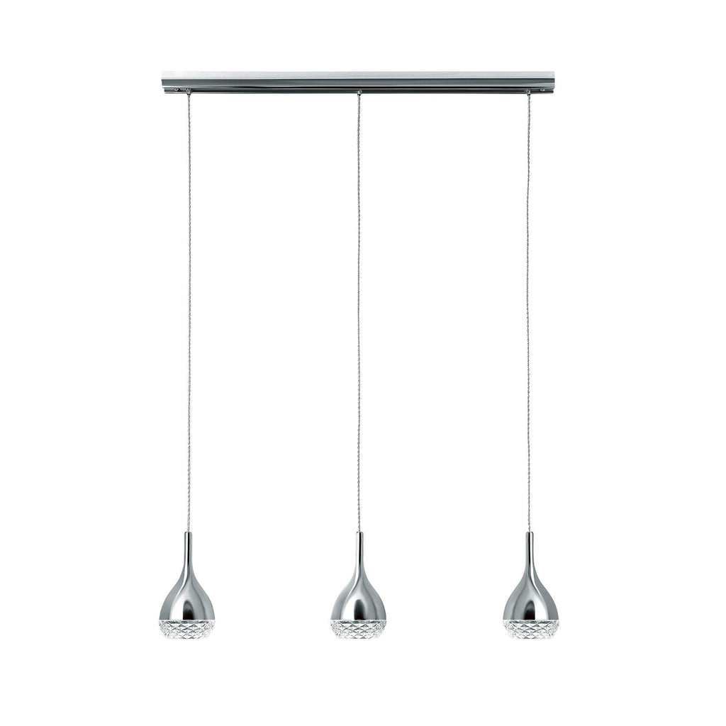 M5161 Khalifa Linear Pendant 3 Light GU10 Line Polished Chrome