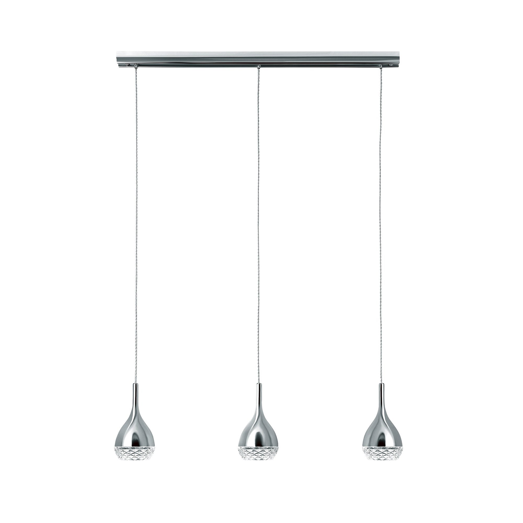 M5161 Khalifa Linear Pendant 3 Light GU10 Line Polished Chrome