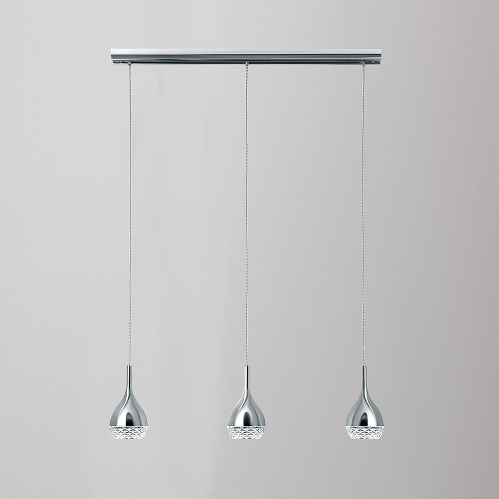 M5161 Khalifa Linear Pendant 3 Light GU10 Line Polished Chrome