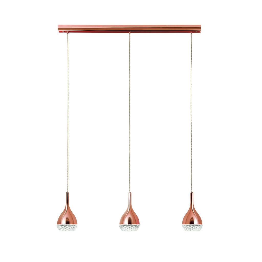 M5166 Khalifa Linear Pendant 3 Light GU10 Line Copper