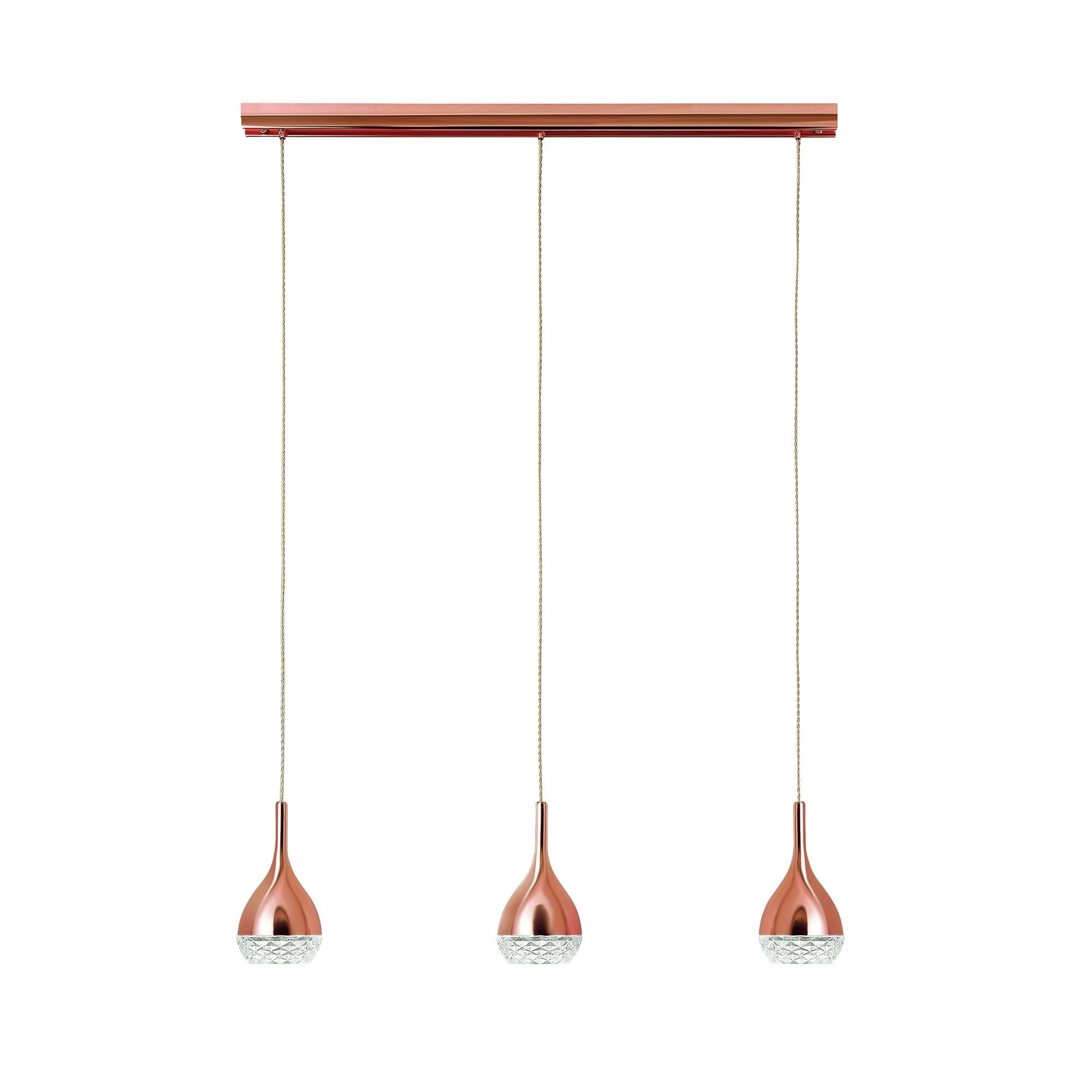 M5166 Khalifa Linear Pendant 3 Light GU10 Line Copper