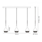 M5166 Khalifa Linear Pendant 3 Light GU10 Line Copper