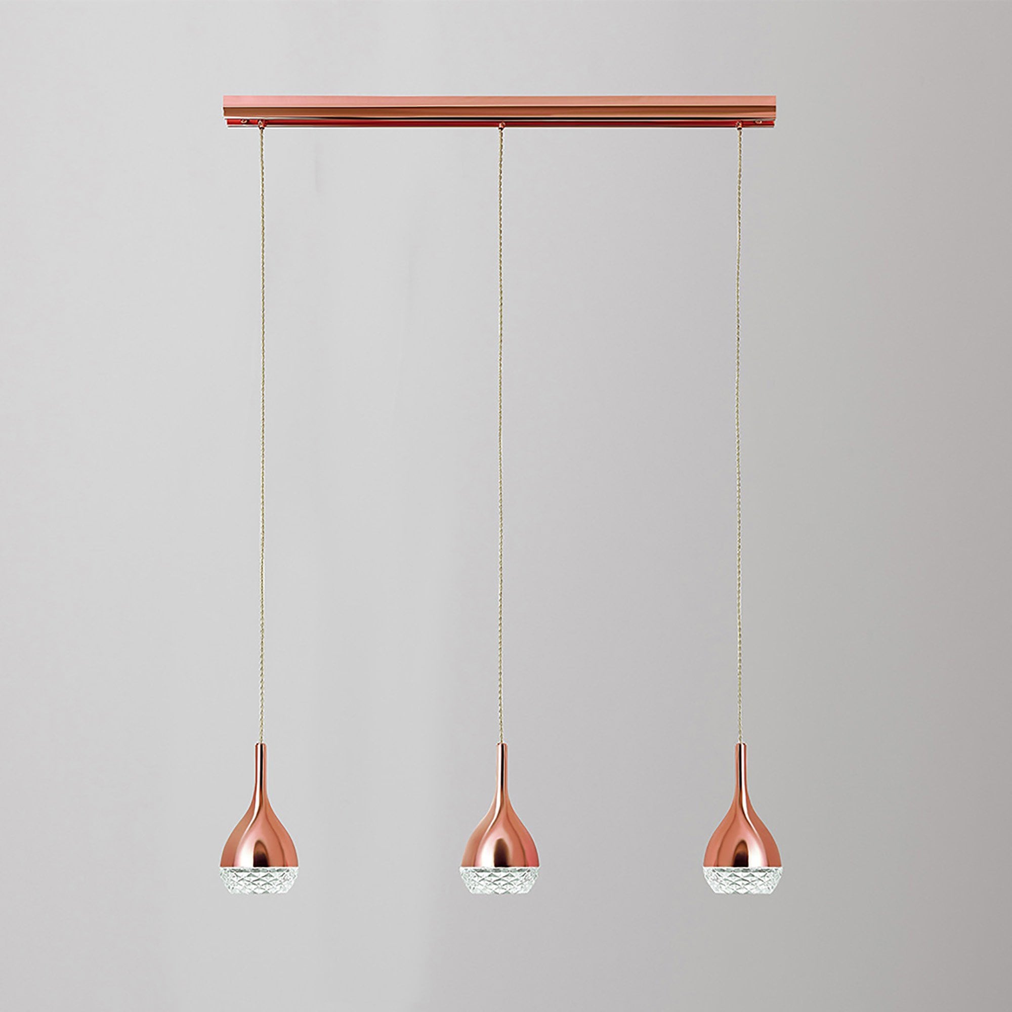 M5166 Khalifa Linear Pendant 3 Light GU10 Line Copper