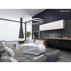 M5381 Infinity Pendant 60W LED Silver/Polished Chrome/White Acrylic