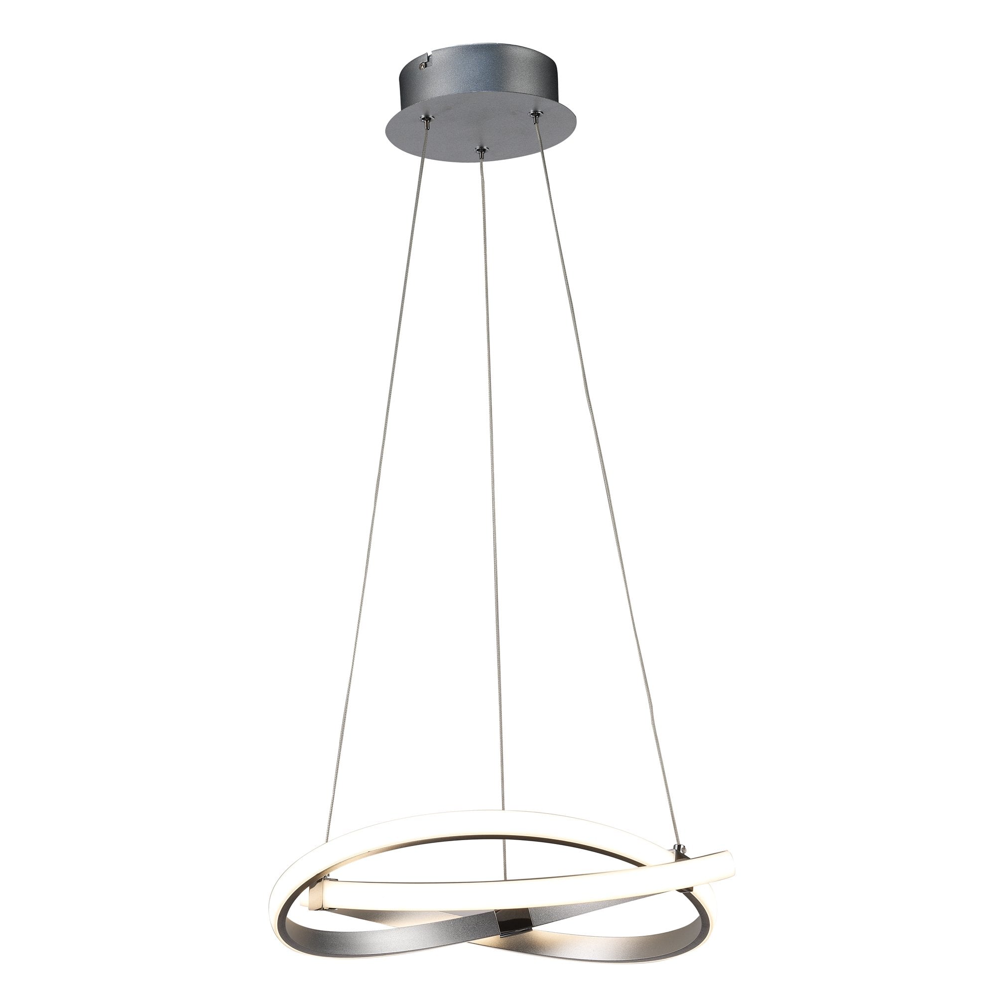 Infinity Pendant 30W LED Silver/Polished Chrome/White Acrylic