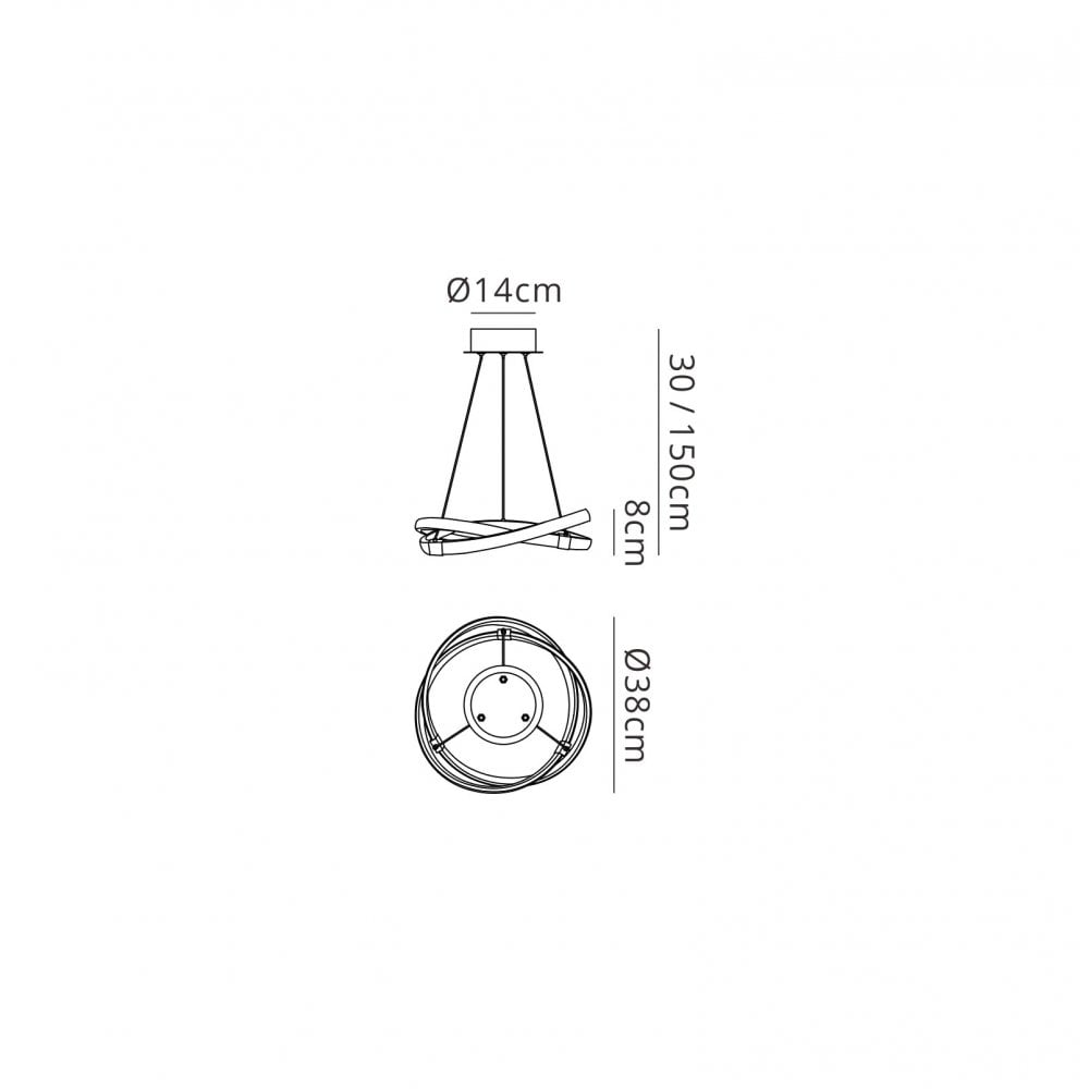 Infinity Pendant 30W LED Silver/Polished Chrome/White Acrylic