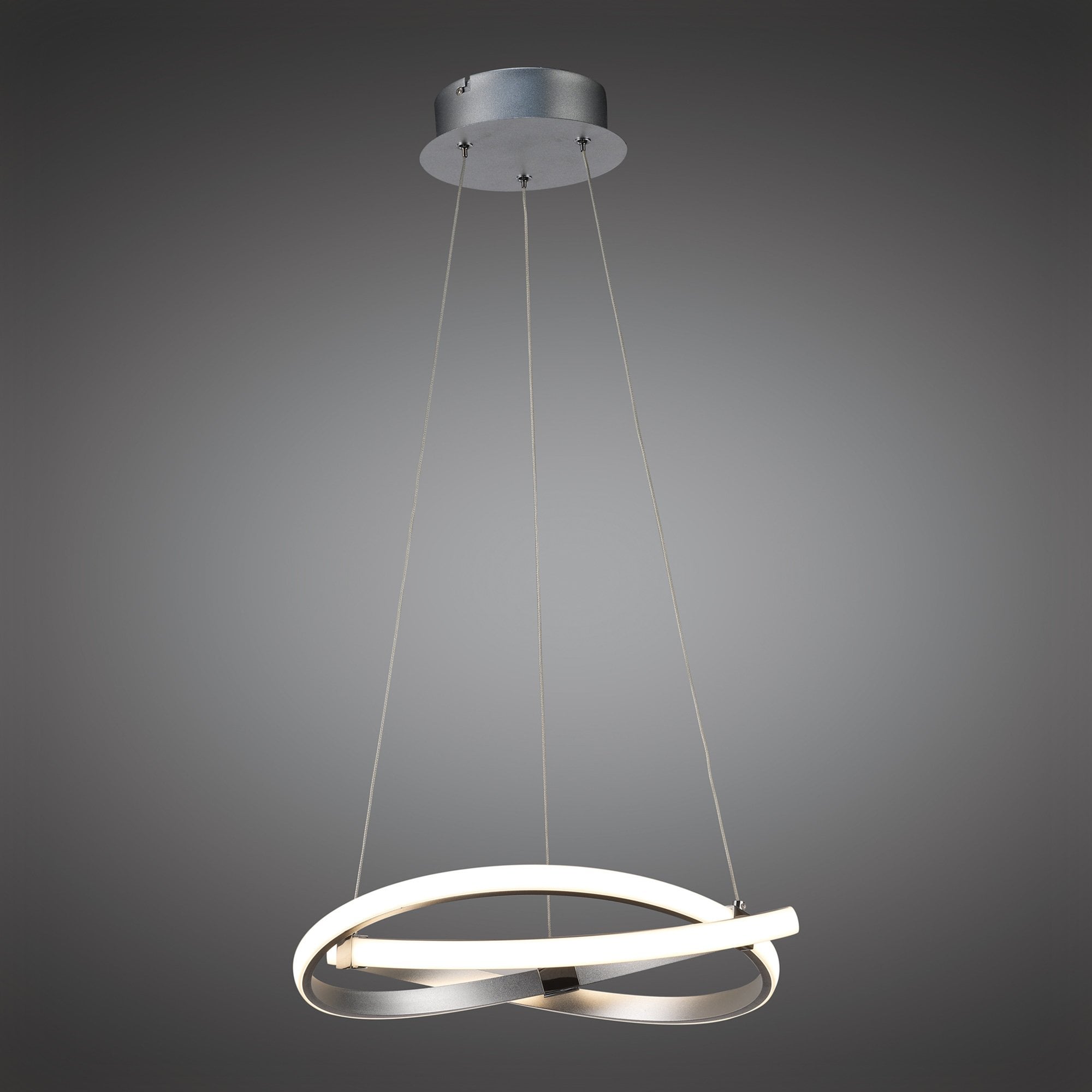 Infinity Pendant 30W LED Silver/Polished Chrome/White Acrylic
