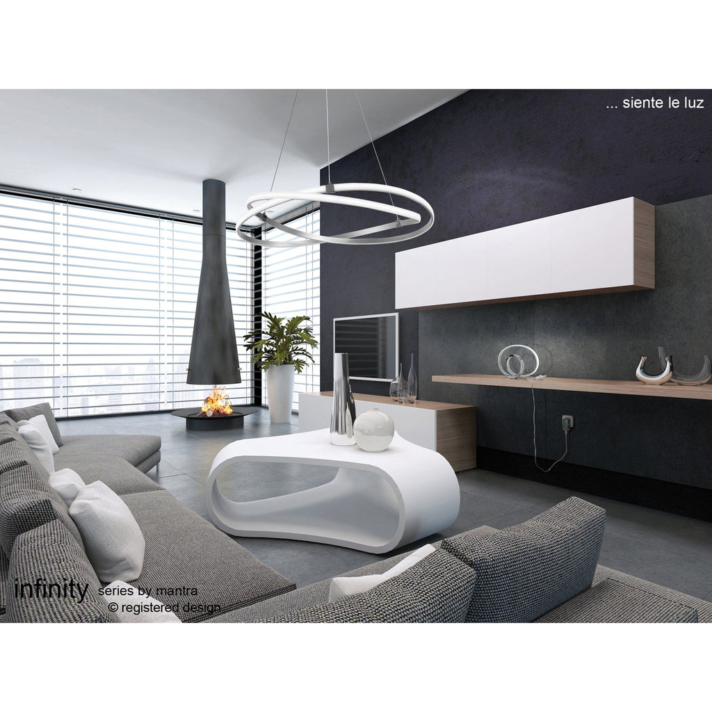 M5384 Infinity Pendant 30W LED Silver/Polished Chrome/White Acrylic