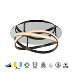 M5392 Infinity Flush 30W LED Brown Oxide/White Acrylic/Clear Mirror