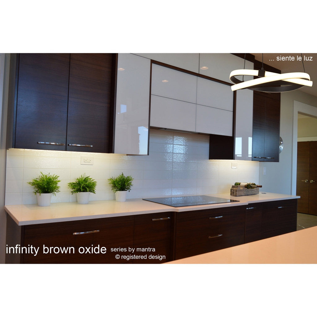 M5394 Infinity Pendant 30W LED Brown Oxide/White Acrylic