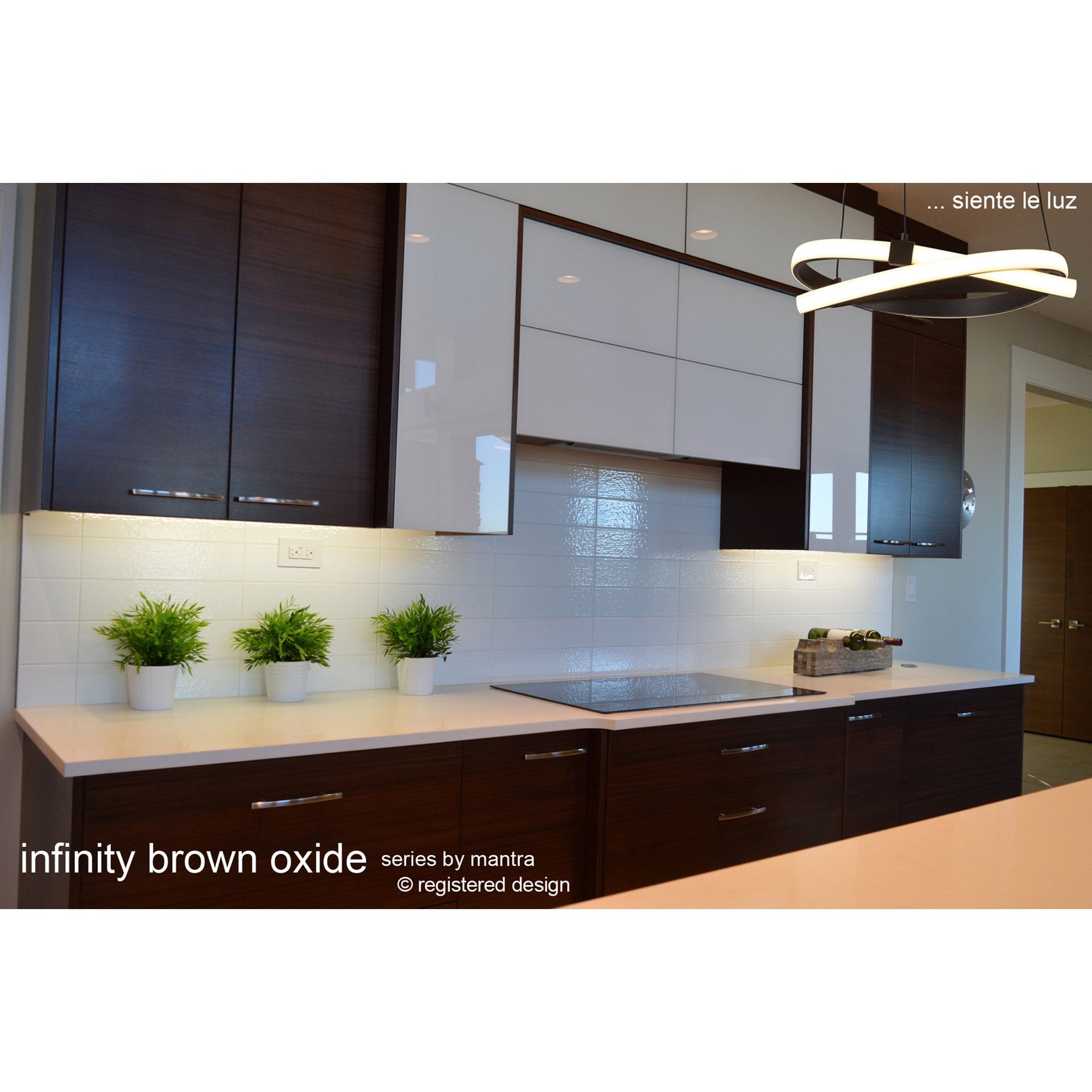 M5394 Infinity Pendant 30W LED Brown Oxide/White Acrylic