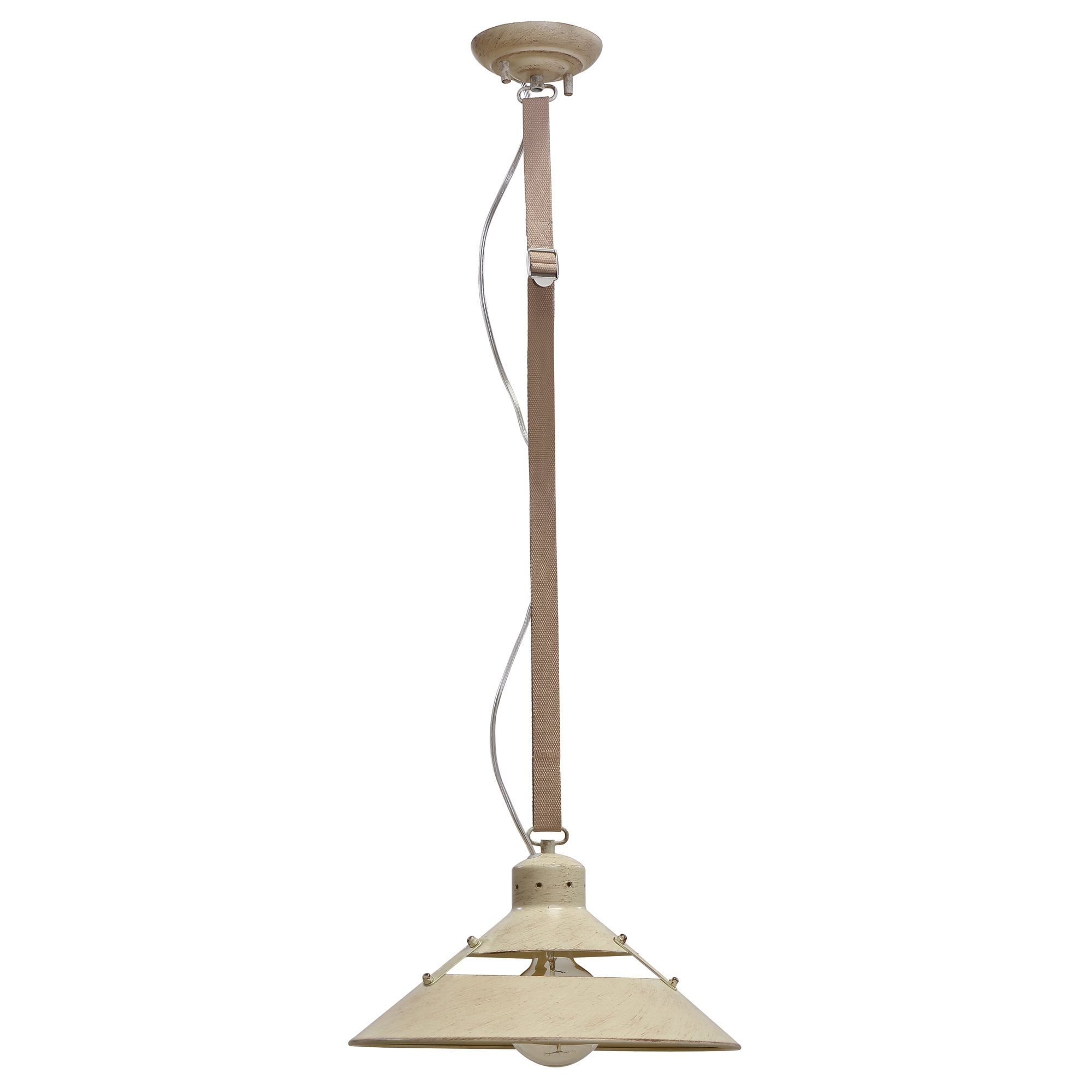 M5431 Industrial Ceiling 1 Light 40W E27 Medium Sand Metal Beige Belt