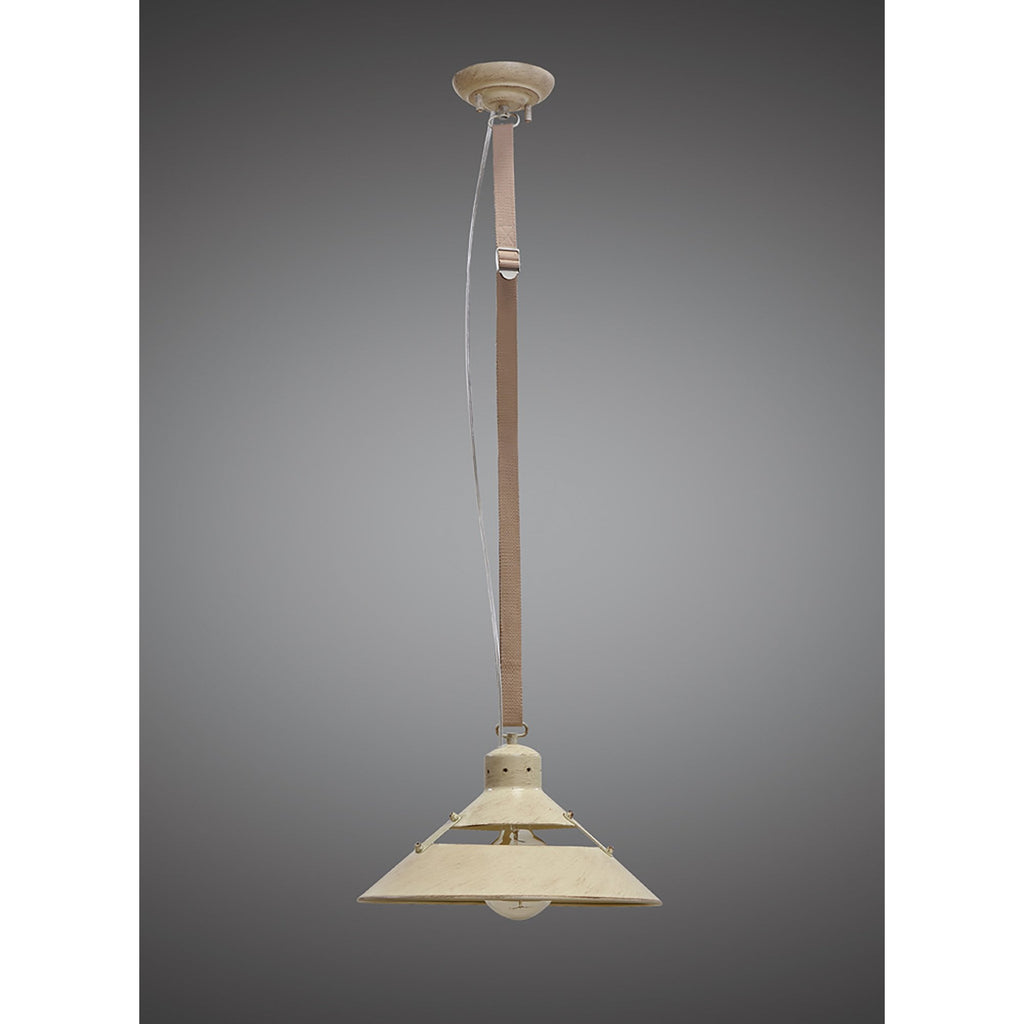 M5431 Industrial Ceiling 1 Light 40W E27 Medium Sand Metal Beige Belt