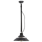 M5441 Industrial Ceiling 1 Light 40W E27 Medium Oxide Metal Black Belt