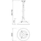 M5441 Industrial Ceiling 1 Light 40W E27 Medium Oxide Metal Black Belt