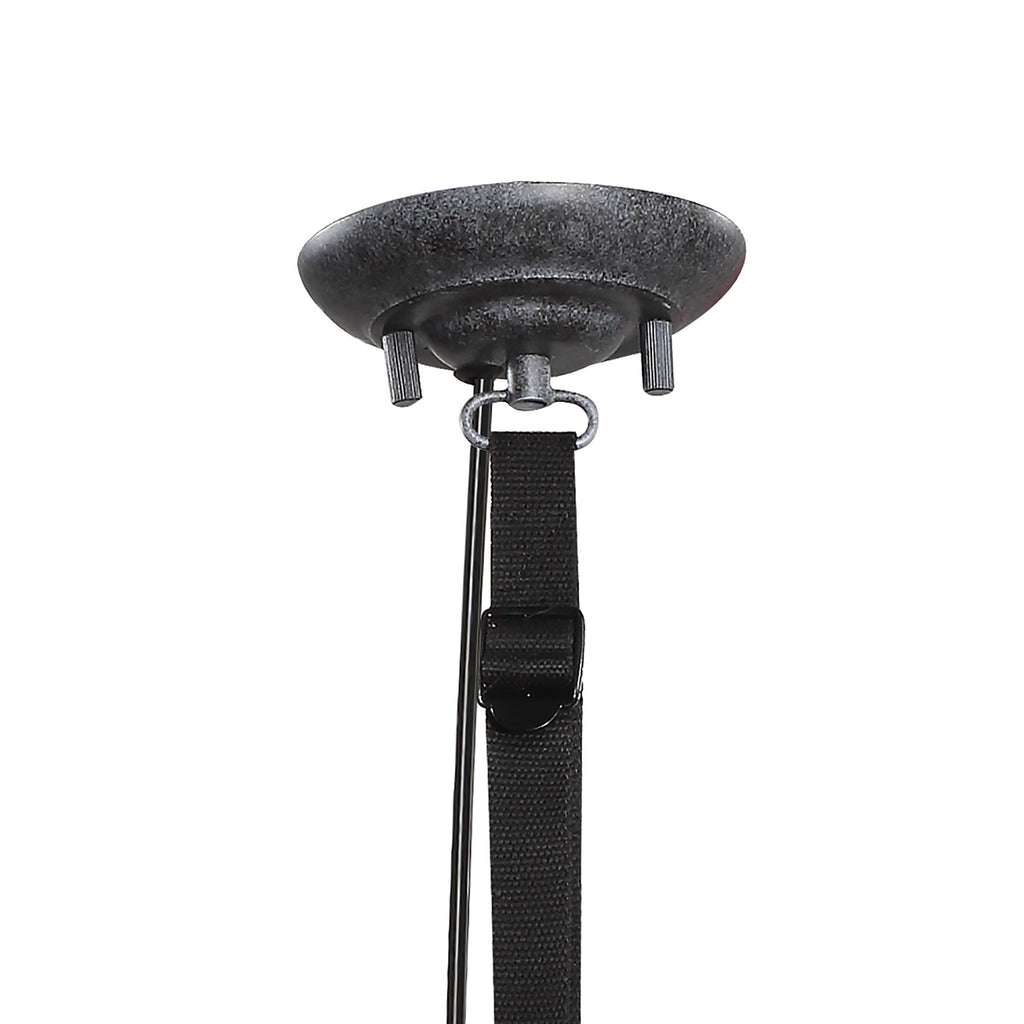 M5441 Industrial Ceiling 1 Light 40W E27 Medium Oxide Metal Black Belt