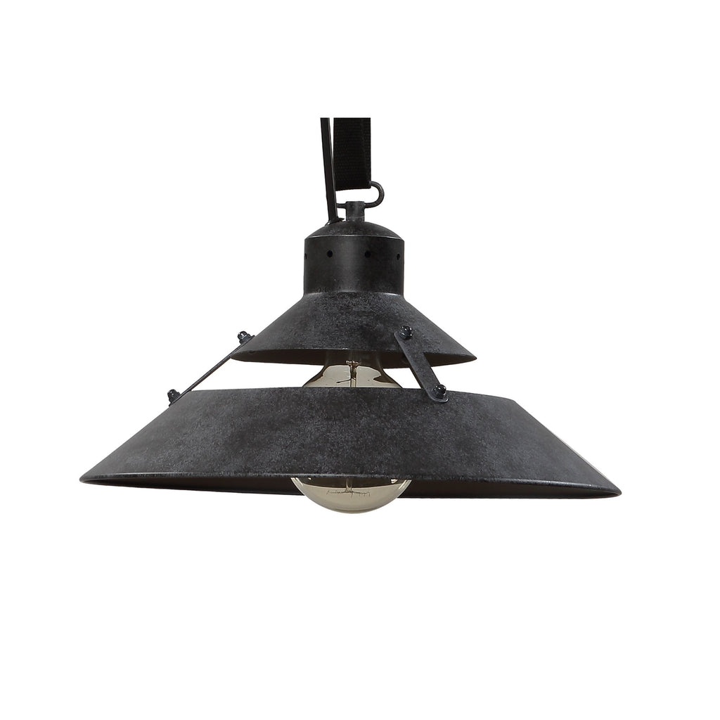 M5441 Industrial Ceiling 1 Light 40W E27 Medium Oxide Metal Black Belt