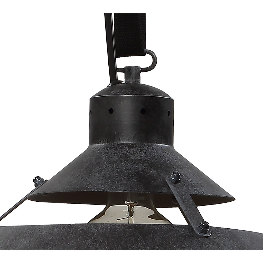 M5441 Industrial Ceiling 1 Light 40W E27 Medium Oxide Metal Black Belt