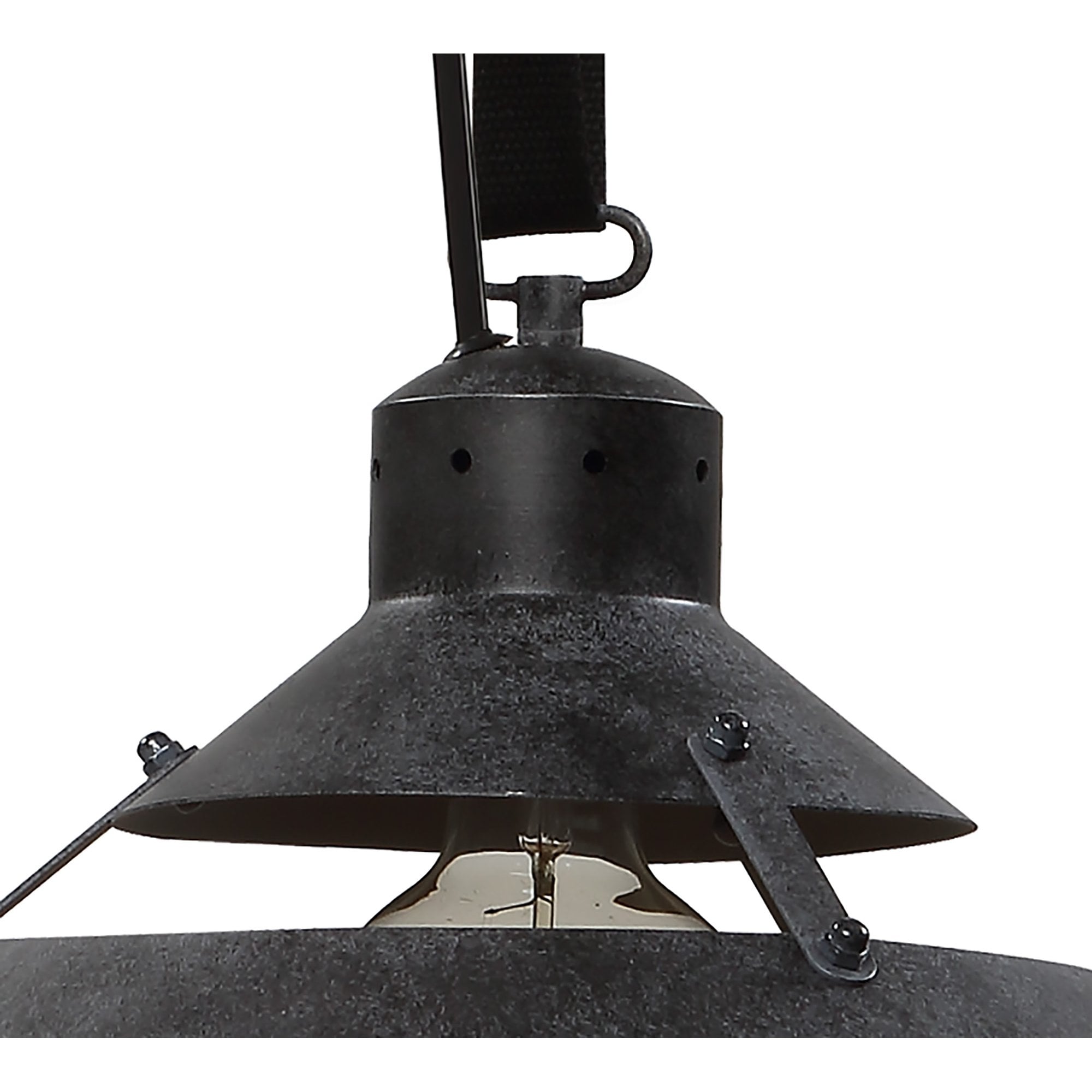 M5441 Industrial Ceiling 1 Light 40W E27 Medium Oxide Metal Black Belt