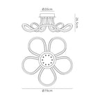 M6615 Knot II Ceiling 60W LED Chrome