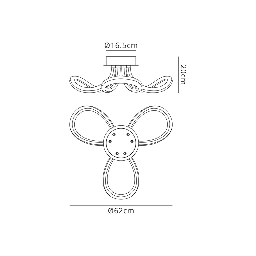 M6616 Knot II Ceiling 40W LED Chrome