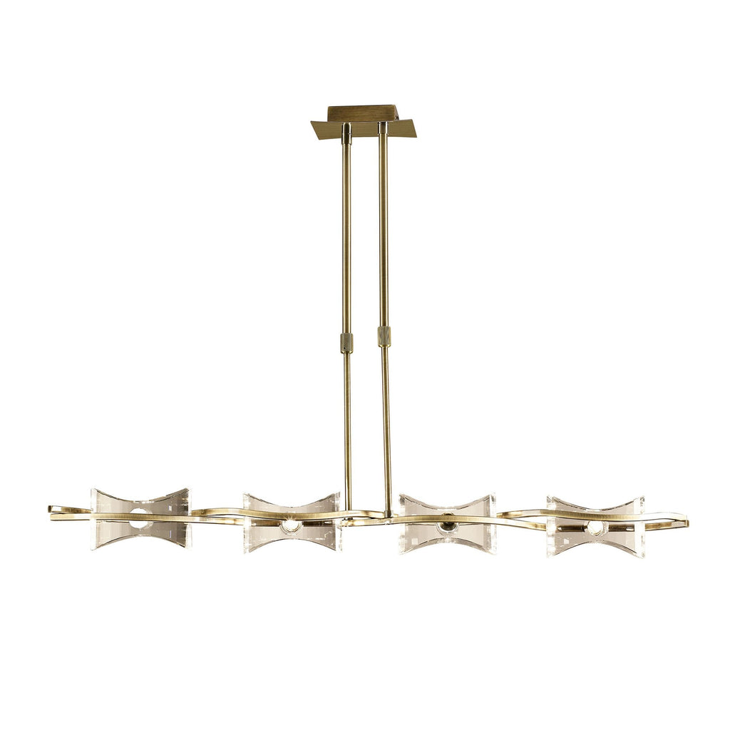 M0880AB Kromo Linear Telescopic 4 Light G9 Line Antique Brass