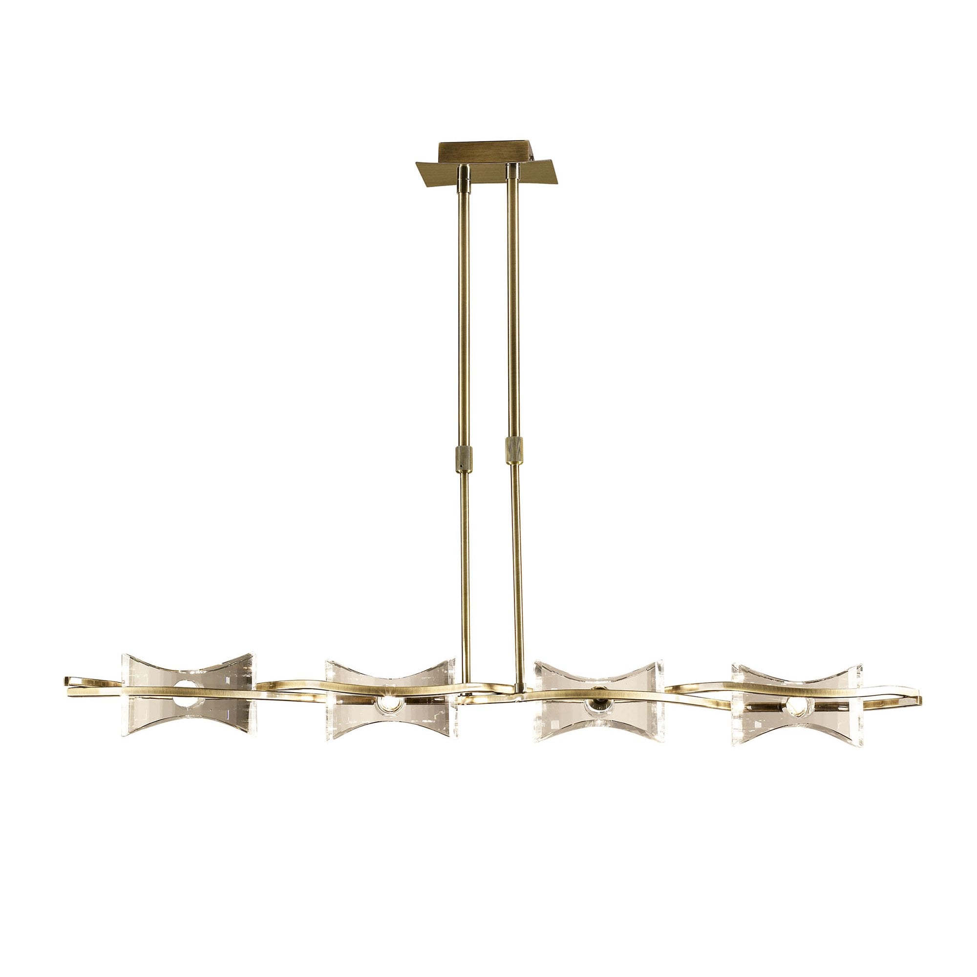 M0880AB Kromo Linear Telescopic 4 Light G9 Line Antique Brass