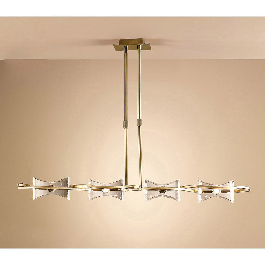 M0880AB Kromo Linear Telescopic 4 Light G9 Line Antique Brass