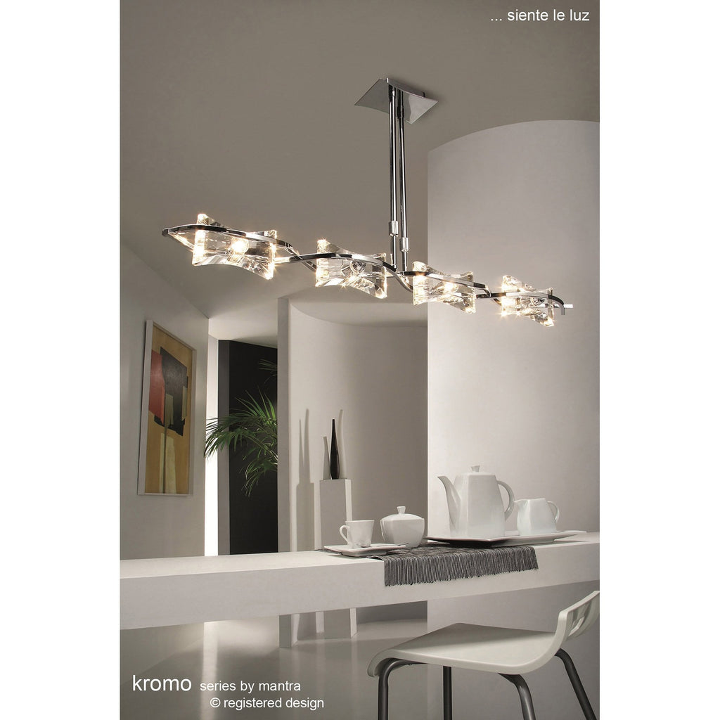 M0880AB Kromo Linear Telescopic 4 Light G9 Line Antique Brass
