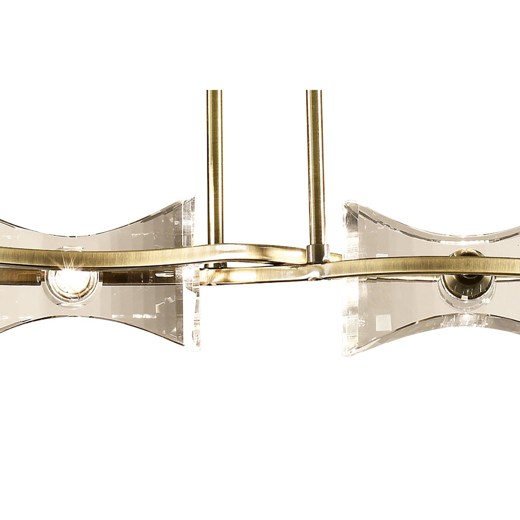 M0880AB Kromo Linear Telescopic 4 Light G9 Line Antique Brass