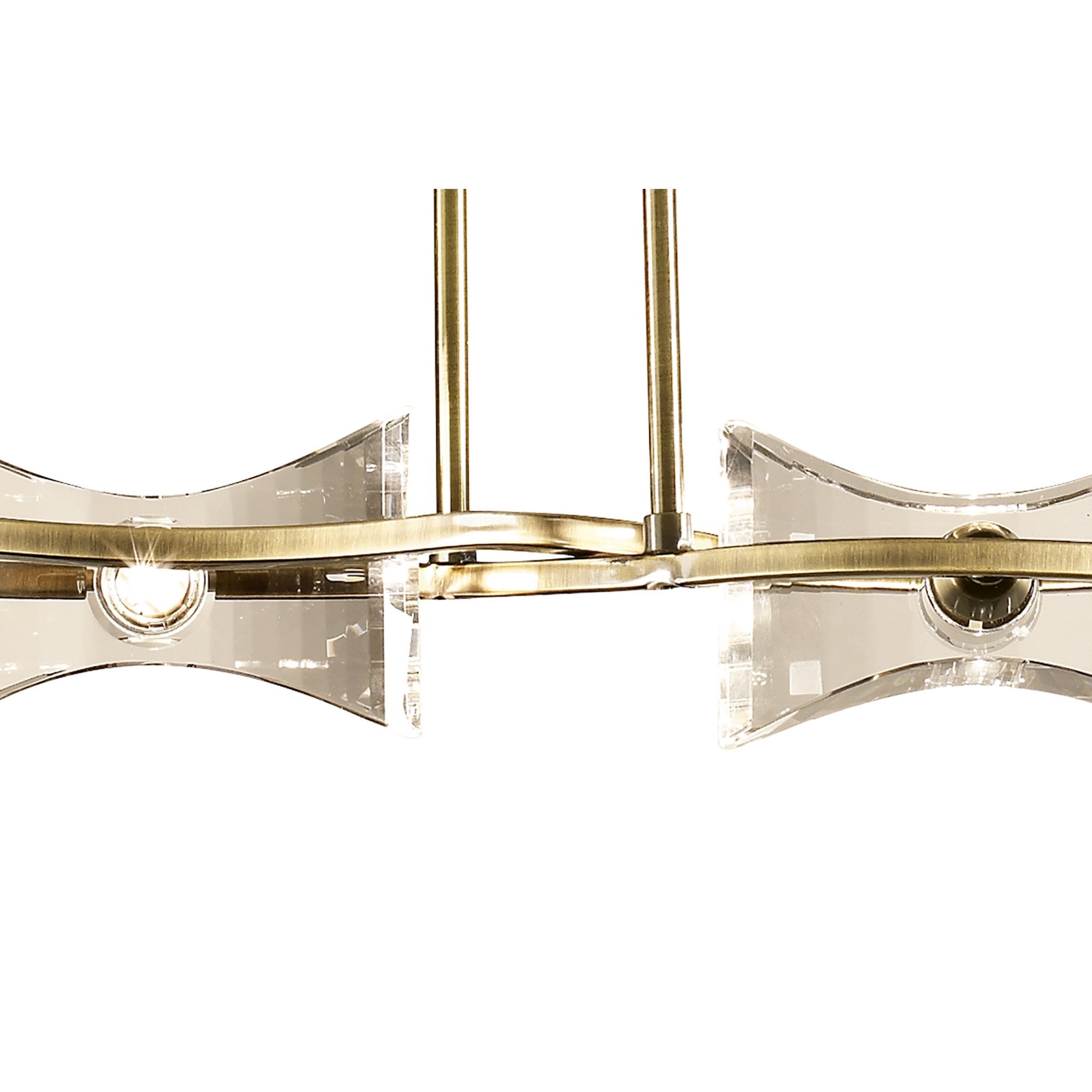 M0880AB Kromo Linear Telescopic 4 Light G9 Line Antique Brass